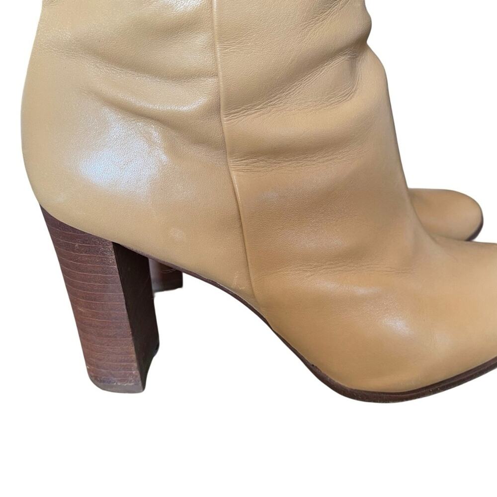Pour La Victoire Imari Light Cognac Camel Leather Knee High Heeled Boots 6.5 - Picture 11 of 14